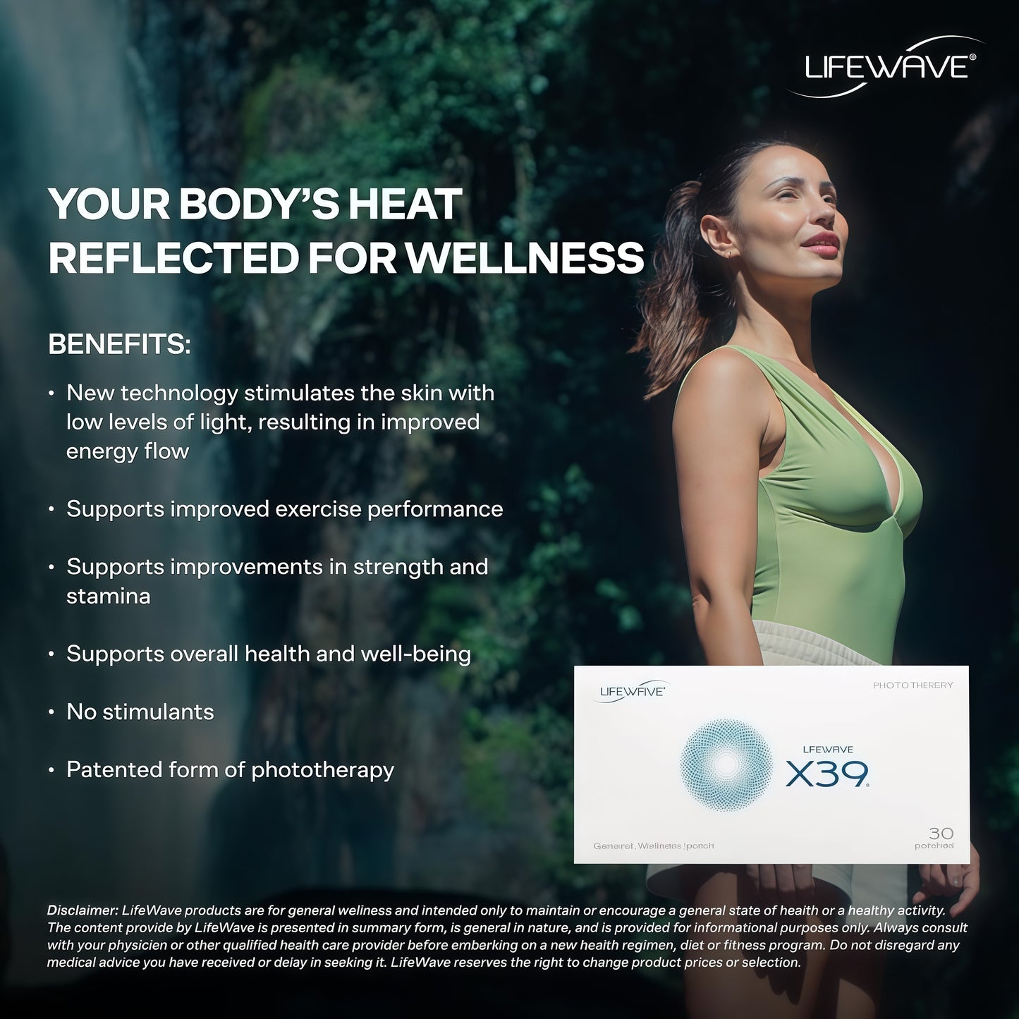 LifeWave X39 Patches - Supports Improved Strength & Stamina - 30 Ct | No Drugs or Stimulants; Supports Improved Exercise Performance, Strength, and Stamina; Patented Phototherapy